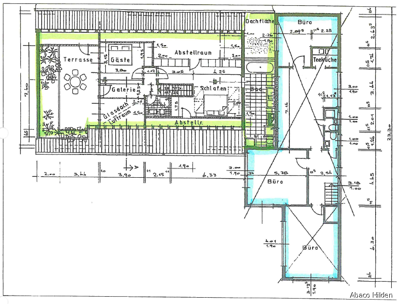 Grundriss OG Wohn- / Gesch�ftshaus Hilden