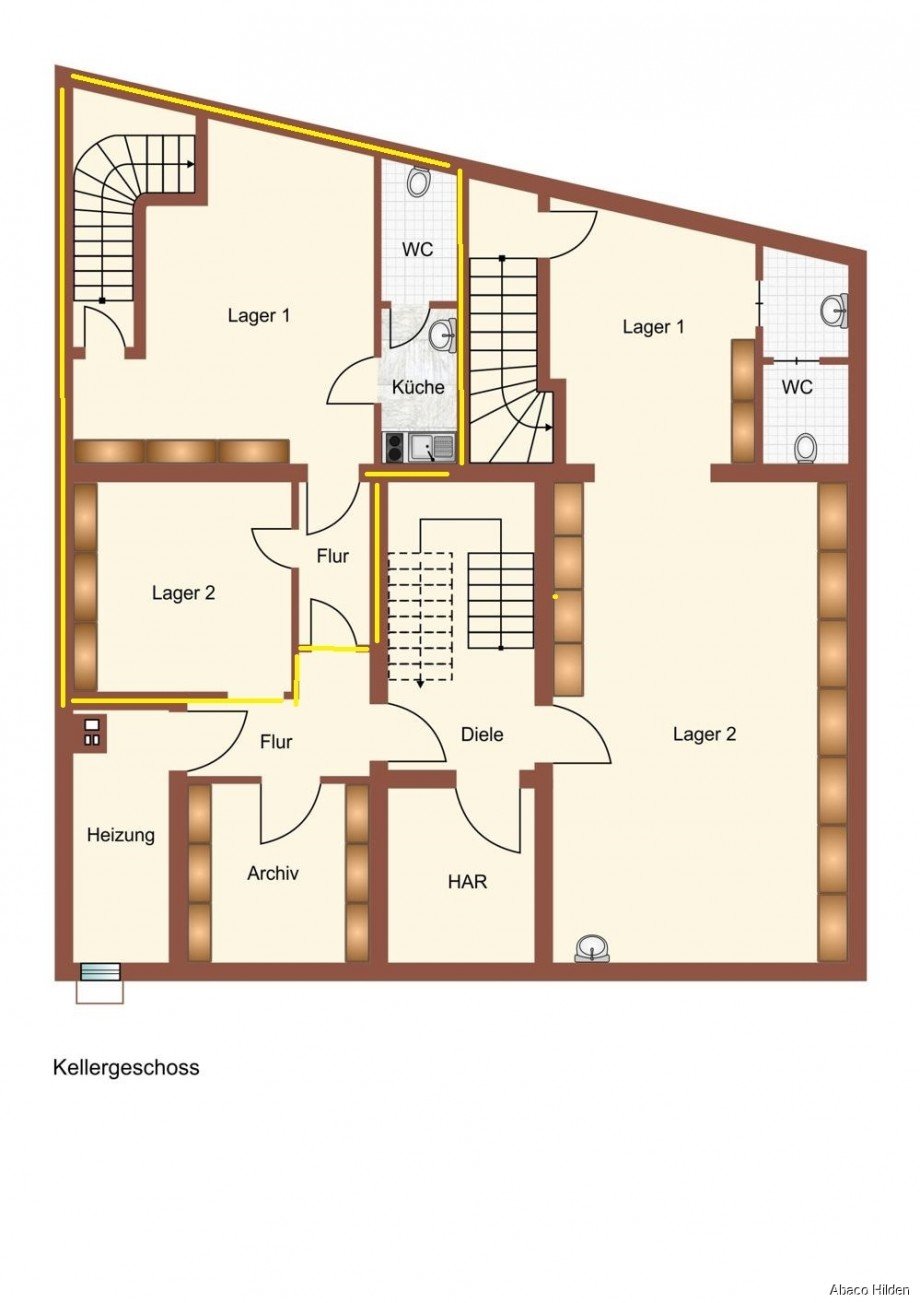 Grundriss Wohn- / Gesch�ftshaus Hilden