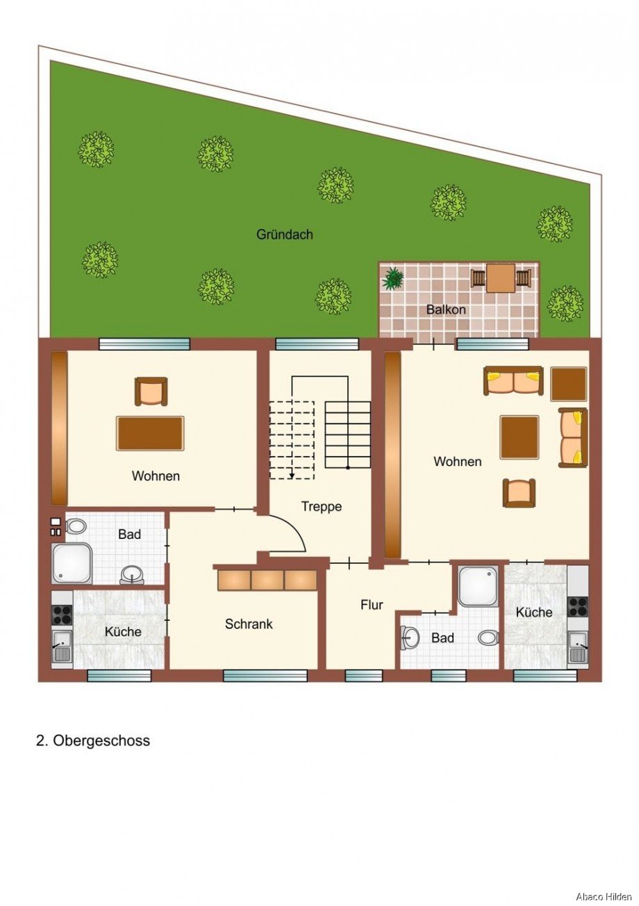 Grundriss Wohn- / Gesch�ftshaus Hilden